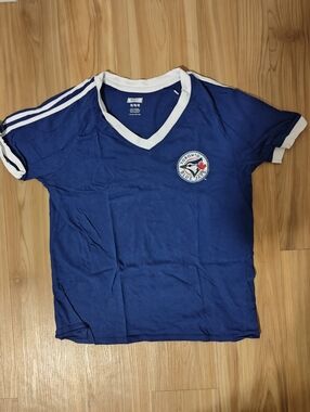 Toronto Blue Jays Navy V-Neck Tee with White Trim